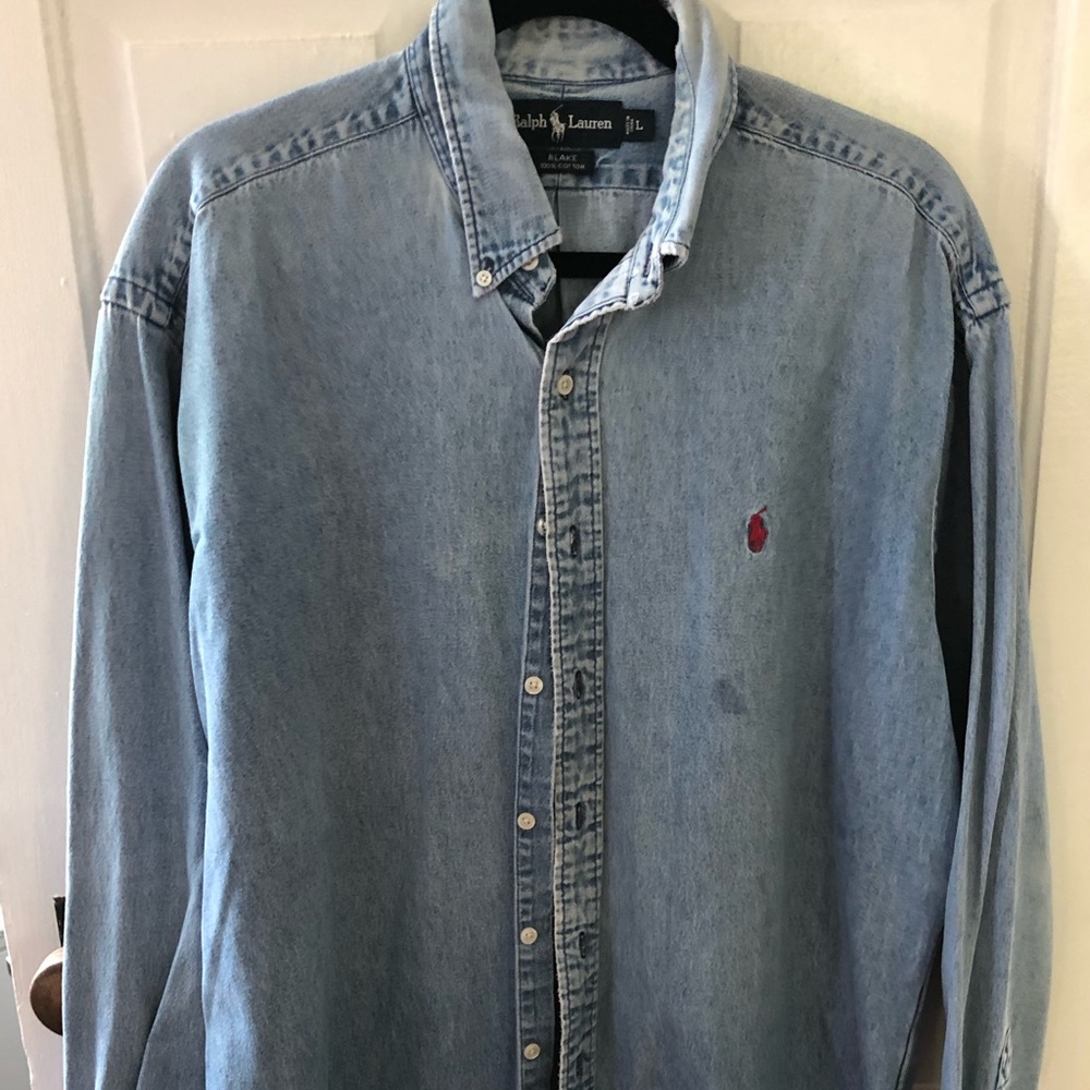 Vintage Ralph Lauren denim button down men’s.Large